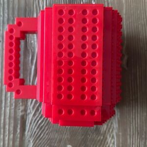 Lego Build-On Brick Red Cup/Mug BPA Free Plastic Building Block nwot